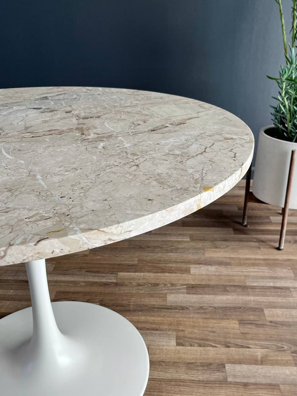 Vintage Tulip Style Dining Table with Marble Top