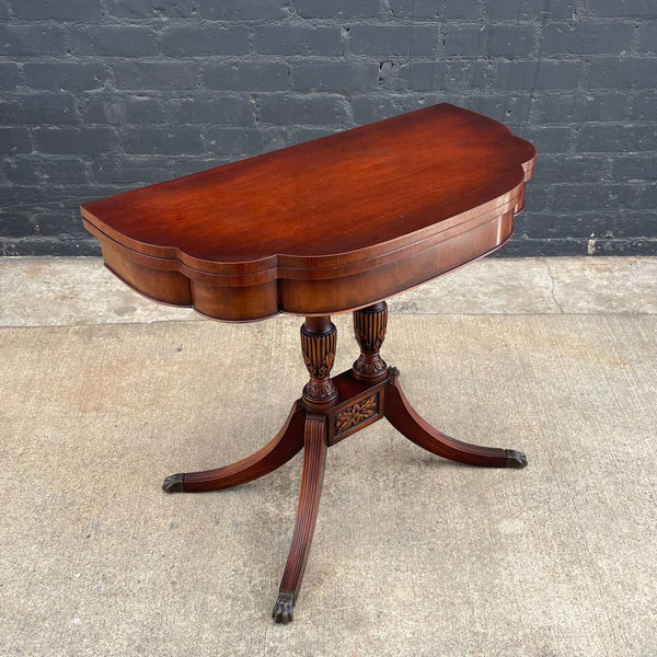 American Antique Federal Style Mahogany Carved Expanding Table, c.1950’s