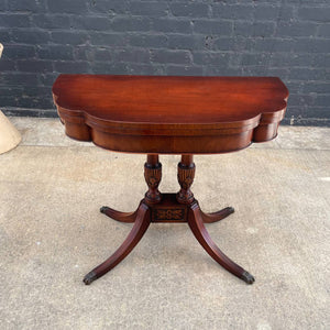American Antique Federal Style Mahogany Carved Expanding Table, c.1950’s