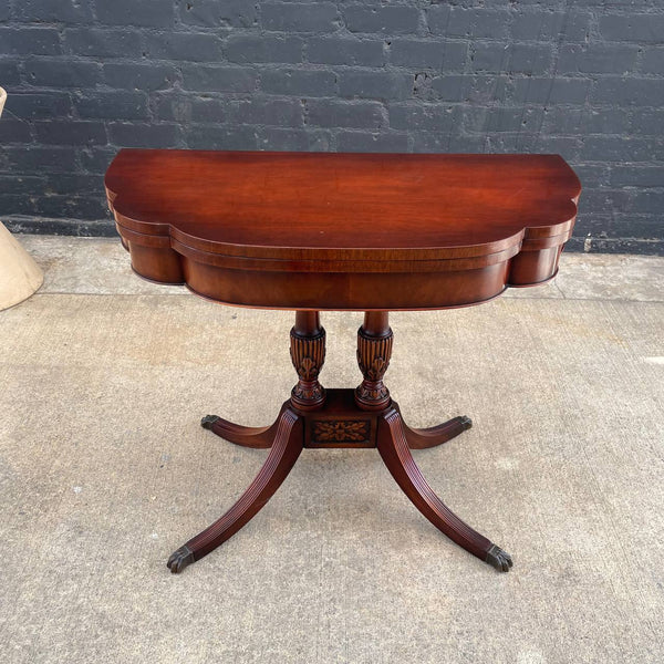 American Antique Federal Style Mahogany Carved Expanding Table, c.1950’s