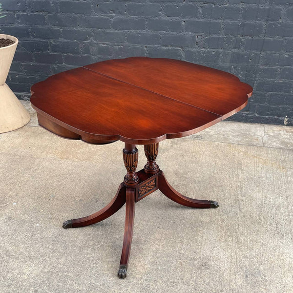 American Antique Federal Style Mahogany Carved Expanding Table, c.1950’s