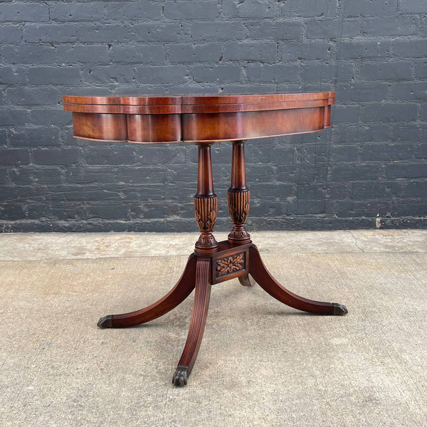 American Antique Federal Style Mahogany Carved Expanding Table, c.1950’s
