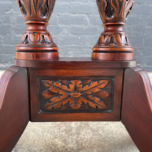 American Antique Federal Style Mahogany Carved Expanding Table, c.1950’s