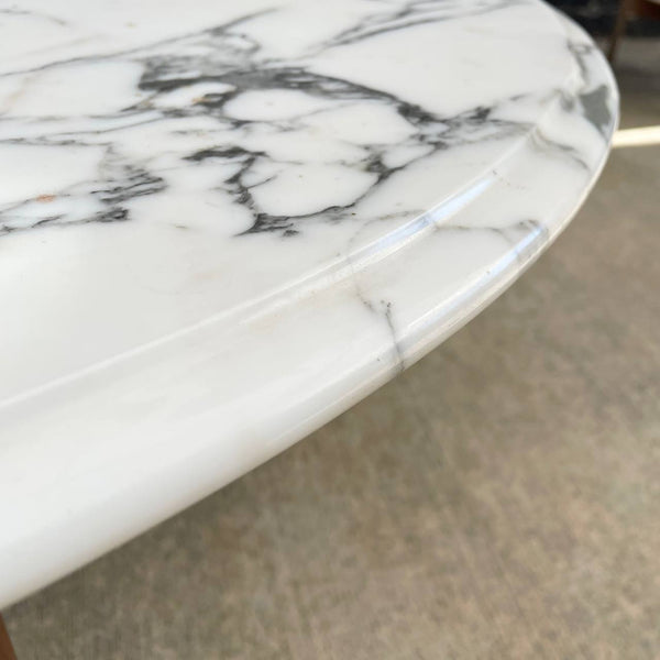 Mid-Century Modern Carrara Marble Top Oval Coffee Table, c.1960’s