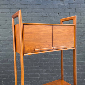 Contemporary Modern Walnut Free Standing Bookshelf Storage Unit