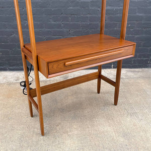 Contemporary Modern Walnut Free Standing Bookshelf Storage Unit