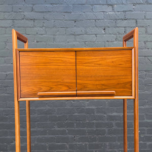 Contemporary Modern Walnut Free Standing Bookshelf Storage Unit