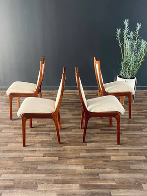 Set of 4 Mid-Century Modern Sculpted Walnut Dining Chairs, c.1960’s