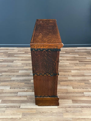 Antique Stackable Barristers Oak & Glass 2-Tier Bookcase Shelf Cabinet, c.1930’s