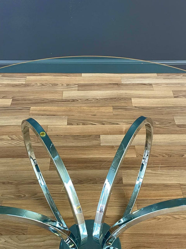 Mid-Century Modern Chrome Disc & Glass Coffee Table, c.1970’s