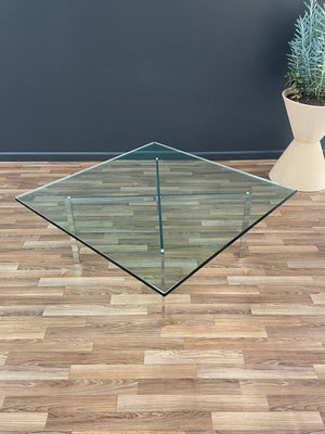 Mid-Century Modern Chrome Steel & Glass Coffee Table by Knoll