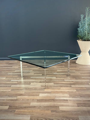 Mid-Century Modern Chrome Steel & Glass Coffee Table by Knoll