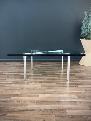 Mid-Century Modern Chrome Steel & Glass Coffee Table by Knoll