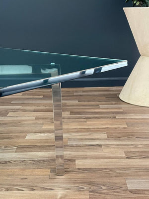 Mid-Century Modern Chrome Steel & Glass Coffee Table by Knoll