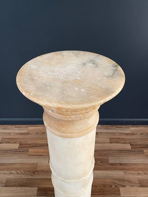 Neoclassical Column Marble Stone Pedestal Stand, c.1930’s