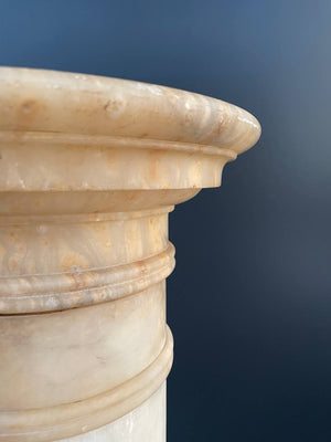 Neoclassical Column Marble Stone Pedestal Stand, c.1930’s