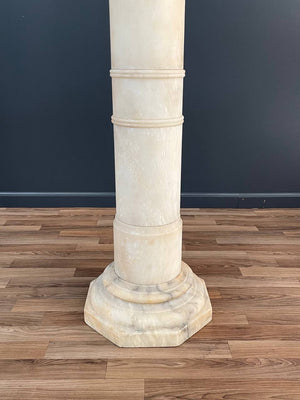 Neoclassical Column Marble Stone Pedestal Stand, c.1930’s
