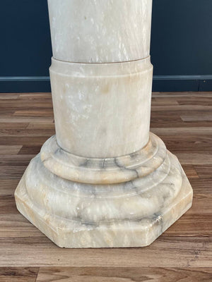 Neoclassical Column Marble Stone Pedestal Stand, c.1930’s