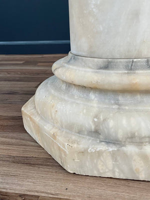 Neoclassical Column Marble Stone Pedestal Stand, c.1930’s