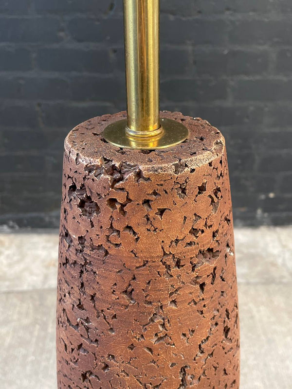 Mid-Century Modern Terracota & Brass Accent Table Lamp, c.1960’s