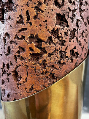 Mid-Century Modern Terracota & Brass Accent Table Lamp, c.1960’s