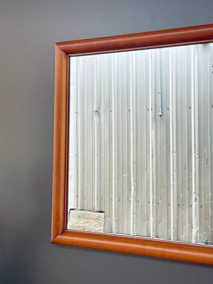 Large Mid-Century Modern Solid Cherry Mirror