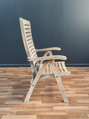 Set of 4 Vintage Folding Reclining Teak Patio Chairs