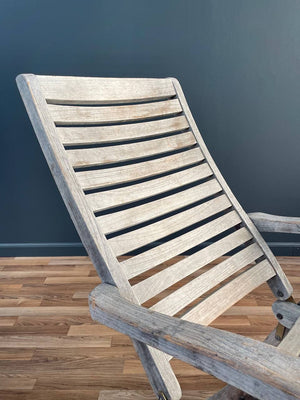Set of 4 Vintage Folding Reclining Teak Patio Chairs