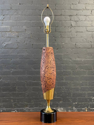 Mid-Century Modern Terracota & Brass Accent Table Lamp, c.1960’s