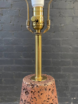 Mid-Century Modern Terracota & Brass Accent Table Lamp, c.1960’s
