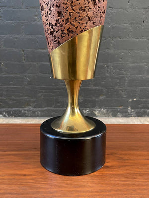 Mid-Century Modern Terracota & Brass Accent Table Lamp, c.1960’s
