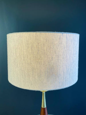 Mid-Century Modern Sculpted Walnut & Brass Table Lamp, c.1960’s