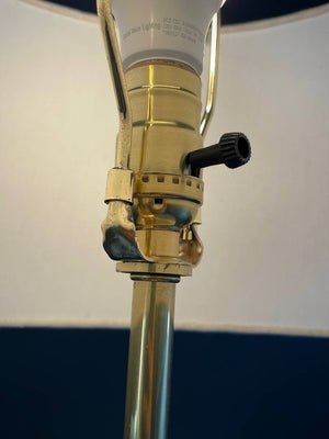 Mid-Century Modern Sculpted Walnut & Brass Table Lamp, c.1960’s