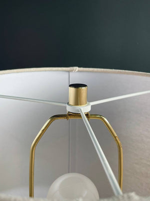 Pair of Mid-Century Modern Sculpted Walnut & Brass Table Lamps by Yasha Heifetz, c.1960’s