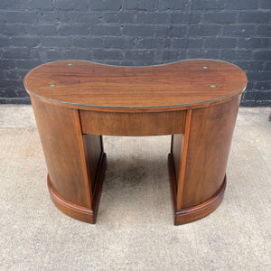 American Antique Federal Style Mahogany Curved Writing Desk, c.1950’s