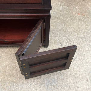 American Antique Asian Style Mahogany Low-Profile Credenza with Bi-Folding Doors, c.1950’s
