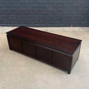 American Antique Asian Style Mahogany Low-Profile Credenza with Bi-Folding Doors, c.1950’s
