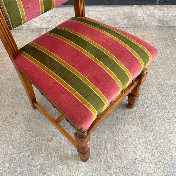 Set of 4 Italian Antique Sculpted Carved Wood Dining Chairs, c.1950’s