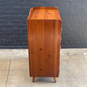 Mid-Century Modern Solid Pine Highboy Dresser, c.1960’s