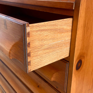 Mid-Century Modern Solid Pine Highboy Dresser, c.1960’s
