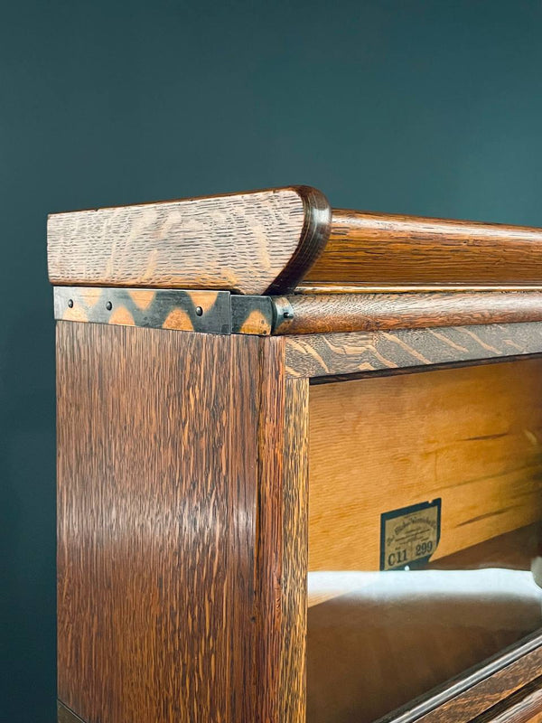 Antique Stackable Barristers Oak & Glass 4-Tier Bookcase by The Globe-Wernicke, c.1930’s