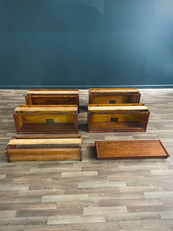 Antique Stackable Barristers Oak & Glass 4-Tier Bookcase by The Globe-Wernicke, c.1930’s