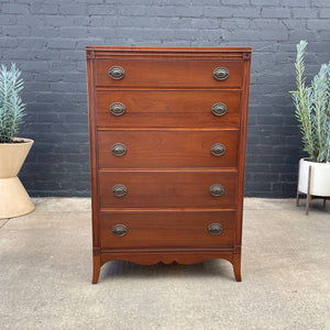American Antique Federal Style Mahogany Highboy Dresser, c.1950’s