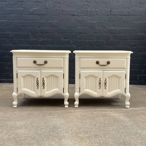 Pair of French Provincial Style Cream Painted Night Stands, c.1960’s