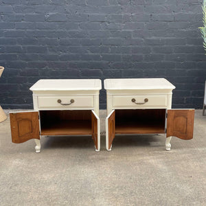 Pair of French Provincial Style Cream Painted Night Stands, c.1960’s