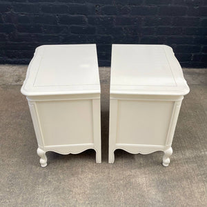 Pair of French Provincial Style Cream Painted Night Stands, c.1960’s