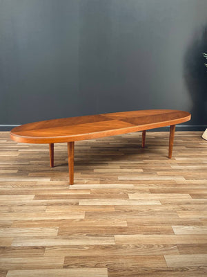 Mid-Century Modern Walnut Oval Coffee Table, c.1960’s
