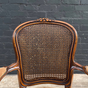 Set of 6 French Louis XV Style Carved Dining Chairs with Cane Backrests, c.1960’s