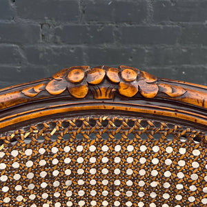 Set of 6 French Louis XV Style Carved Dining Chairs with Cane Backrests, c.1960’s