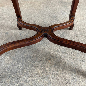 Antique French Louis XV Style Leather Side Chair with Carved Details, c.1940’s
